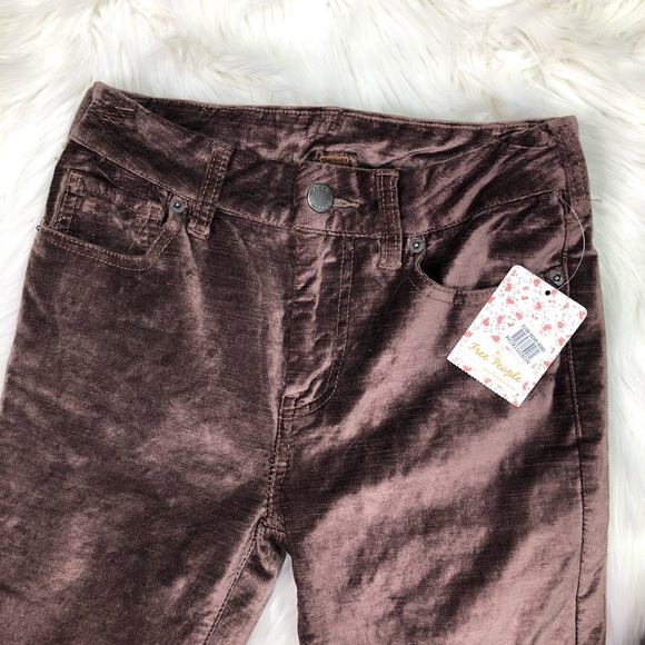 Free People Velvet Crop Flare Jeans High Waist 24
